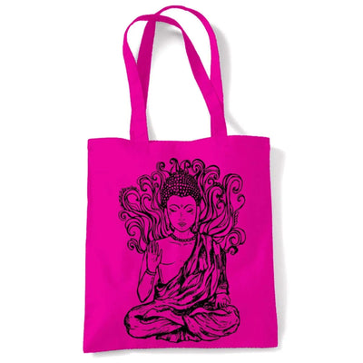 Buddha Design Large Print Tote Shoulder Shopping Bag