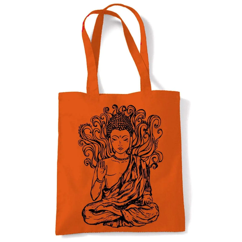 Buddha Design Large Print Tote Shoulder Shopping Bag