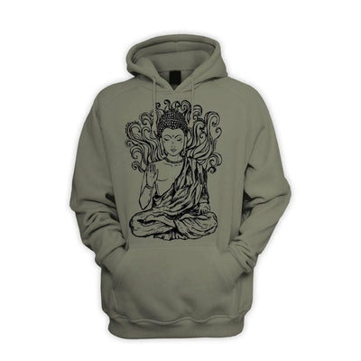 Buddha Design Men's Pouch Pocket Hoodie Hooded Sweatshirt XXL / Khaki