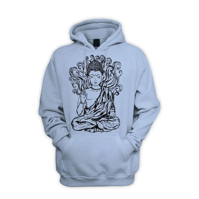 Buddha Design Men's Pouch Pocket Hoodie Hooded Sweatshirt XXL / Light Blue