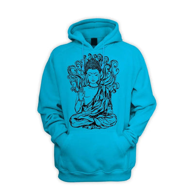 Buddha Design Men's Pouch Pocket Hoodie Hooded Sweatshirt XXL / Sapphire Blue