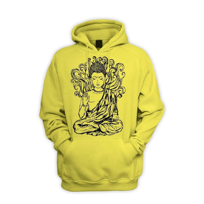 Buddha Design Men's Pouch Pocket Hoodie Hooded Sweatshirt XXL / Yellow