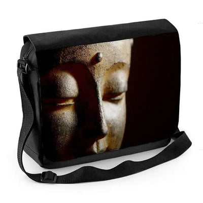 Buddha Head Close Up Laptop Messenger Bag