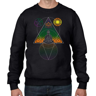 Buddha Third Eye Psychedelic Hipster Men's Sweatshirt Jumper S
