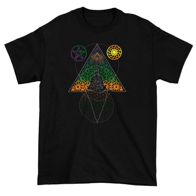 Buddha Third Eye Psychedelic Hipster Men's T-Shirt M / Black