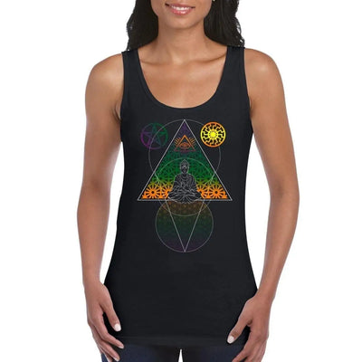 Buddha Third Eye Psychedelic Hipster Women's Vest Tank Top M