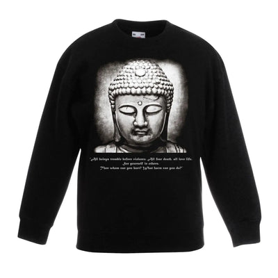 Buddha Vegetarian Quote Children's Toddler Kids Sweatshirt Jumper 7-8 / Black