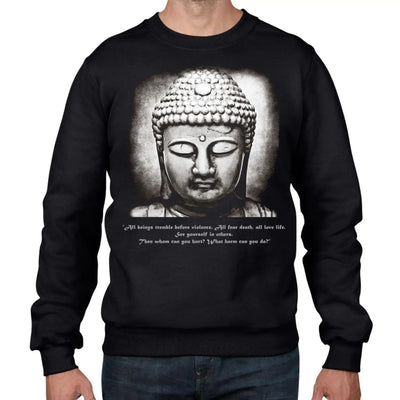 Buddha Vegetarian Quote Men's Sweatshirt Jumper S / Black