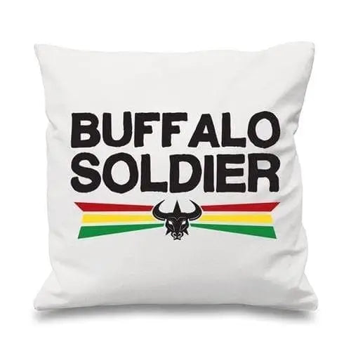 Buffalo Soldier Reggae Cushion White