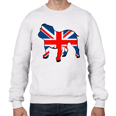 Bulldog Union Jack Men's Sweatshirt Jumper M / White