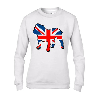 Bulldog Union Jack Women's Sweatshirt Jumper L / White