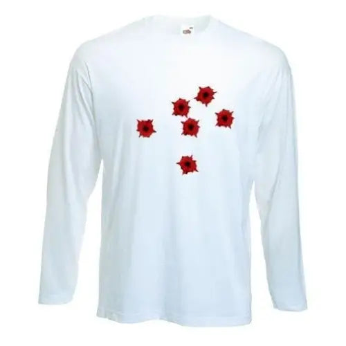 Bullet Holes Long Sleeve Fancy Dress T-Shirt