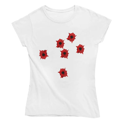 Bullet Holes Women’s Fancy Dress T-Shirt - L - Womens