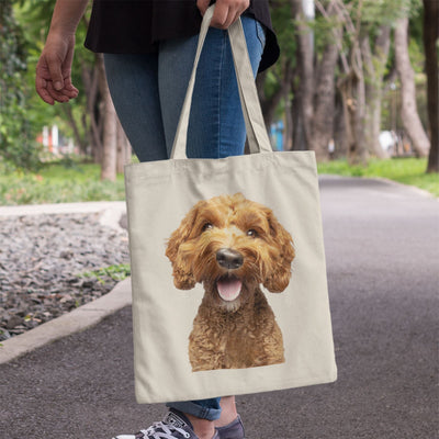 Cute Cockapoo Tote Bag - Re-usable Shopping Bag For Dog Lover - Cockerpoo