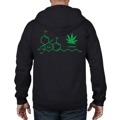 Cannabis Chemical Formula Full Zip Hoodie M / Black