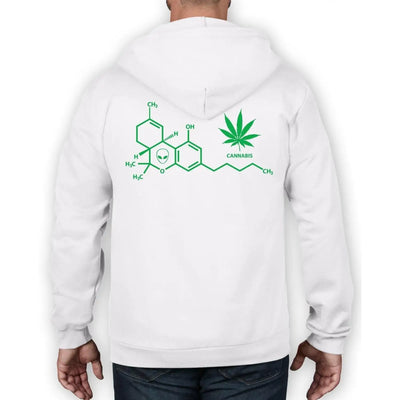 Cannabis Chemical Formula Full Zip Hoodie M / White