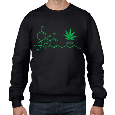 Cannabis Chemical Formula Hipster Men's Sweatshirt Jumper XXL / Black