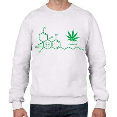 Cannabis Chemical Formula Hipster Men's Sweatshirt Jumper XXL / White