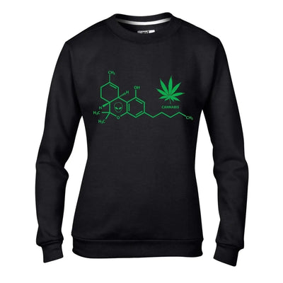 Cannabis Chemical Formula Hipster Women's Sweatshirt Jumper S / Black