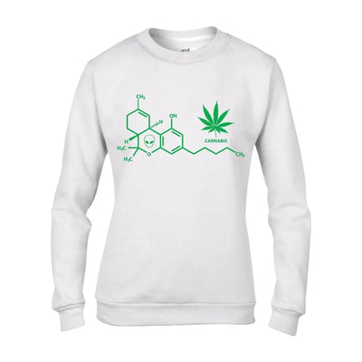 Cannabis Chemical Formula Hipster Women's Sweatshirt Jumper S / White