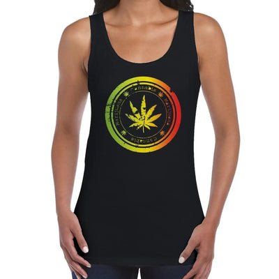 Cannabis Leaf Women's Tank Vest Top S / Black