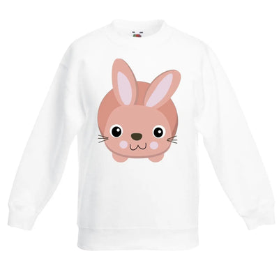 Cartoon Bunny Rabbit Pink Animals Children's Toddler Kids Sweatshirt Jumper 14-15 / White