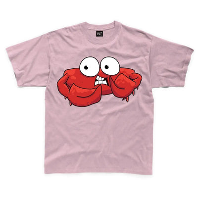 Cartoon Crab Children's Unisex T Shirt 11-12 / Light Pink