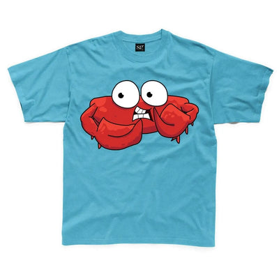 Cartoon Crab Children's Unisex T Shirt 3-4 / Sapphire Blue