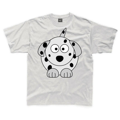 Cartoon Dalmation Dog Children's Unisex T Shirt 3-4 / White