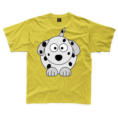 Cartoon Dalmation Dog Children's Unisex T Shirt 5-6 / Yellow