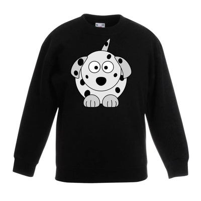 Cartoon Dalmation Dog Cute Animals Children's Toddler Kids Sweatshirt Jumper 14-15 / Black