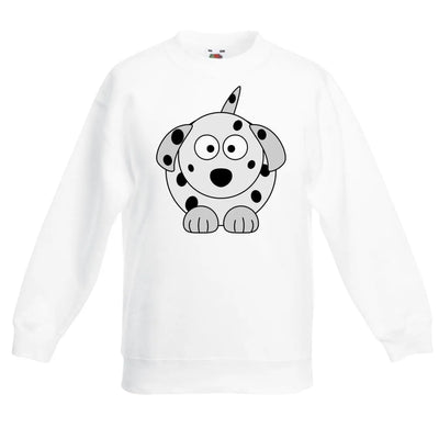 Cartoon Dalmation Dog Cute Animals Children's Toddler Kids Sweatshirt Jumper 14-15 / White