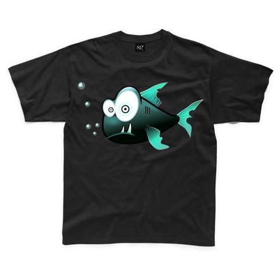 Cartoon Fish Children's Unisex T Shirt 3-4 / Black