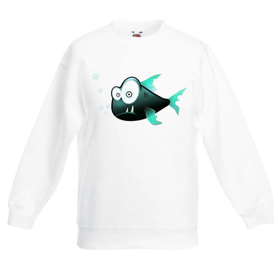 Cartoon Fish Cute Animals Children's Toddler Kids Sweatshirt Jumper 3-4 / White