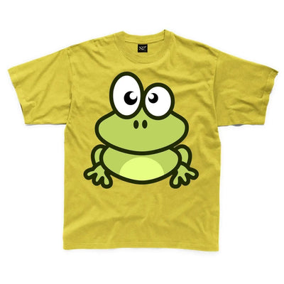 Cartoon Frog Children's Unisex T Shirt 11-12 / Yellow