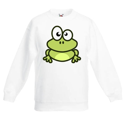 Cartoon Frog Cute Animals Children's Toddler Kids Sweatshirt Jumper 5-6 / White