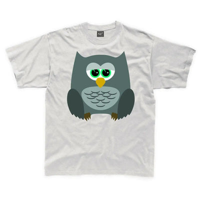 Cartoon Owl Bird Children's Unisex T Shirt 3-4 / White