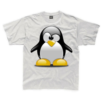 Cartoon Penguin Children's Unisex T Shirt 3-4 / White