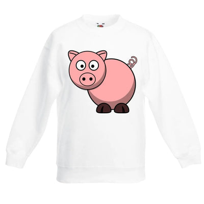 Cartoon Pig Farm Animals Children's Toddler Kids Sweatshirt Jumper 9-11 / White