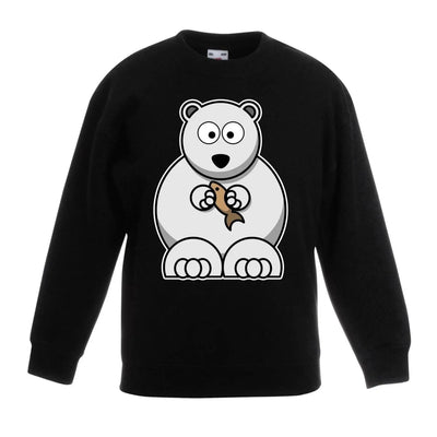 Cartoon Polar Bear Animals Children's Toddler Kids Sweatshirt Jumper 9-11 / Black
