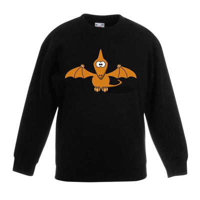 Cartoon Pterodactyl Dinosaur Animals Children's Toddler Kids Sweatshirt Jumper 5-6 / Black