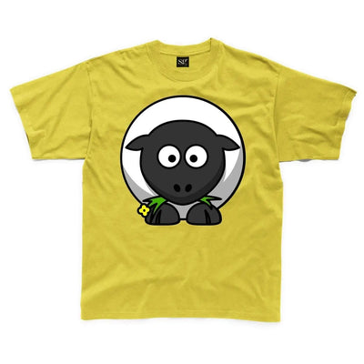 Cartoon Sheep Farm Yard Animal Children's Unisex T Shirt 9-10 / Yellow