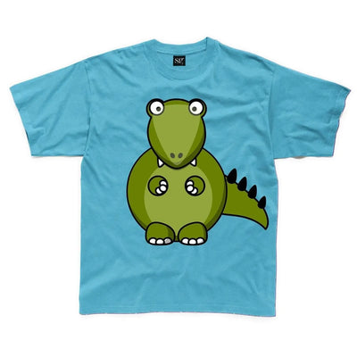 Cartoon T Rex Dinosaur Children's Unisex T Shirt 3-4 / Sapphire Blue