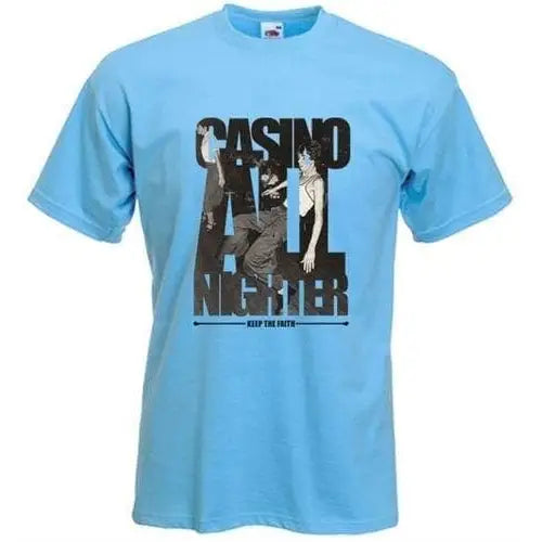 Casino All Nighter Northern Soul T-Shirt XL / Light Blue