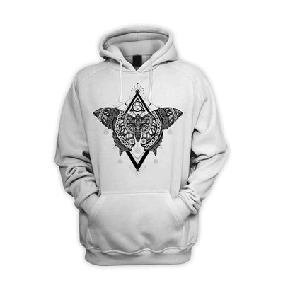 Celtic Butterfly Design Tattoo Hipster Men's Pouch Pocket Hoodie Hooded Sweatshirt XXL / White