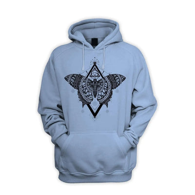 Celtic Butterfly Design Tattoo Hipster Men's Pouch Pocket Hoodie Hooded Sweatshirt XXL / Light Blue