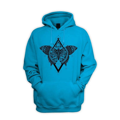 Celtic Butterfly Design Tattoo Hipster Men's Pouch Pocket Hoodie Hooded Sweatshirt XXL / Sapphire Blue