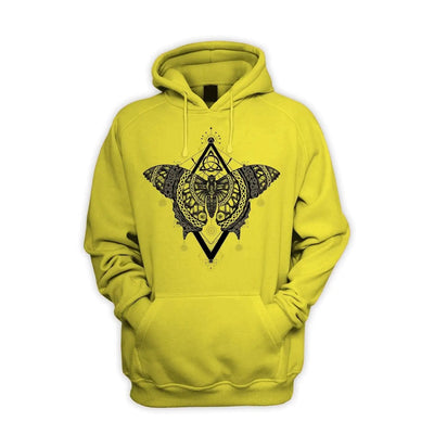 Celtic Butterfly Design Tattoo Hipster Men's Pouch Pocket Hoodie Hooded Sweatshirt XXL / Yellow