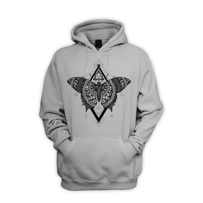 Celtic Butterfly Design Tattoo Hipster Men's Pouch Pocket Hoodie Hooded Sweatshirt XXL / Light Grey