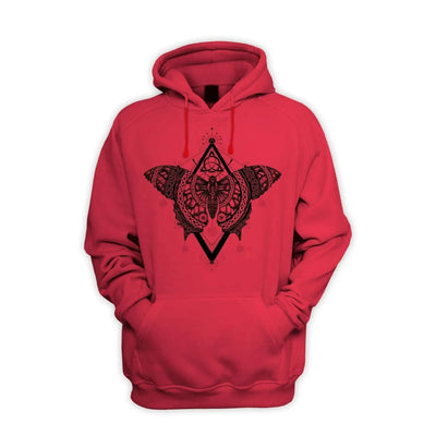 Celtic Butterfly Design Tattoo Hipster Men's Pouch Pocket Hoodie Hooded Sweatshirt XXL / Red